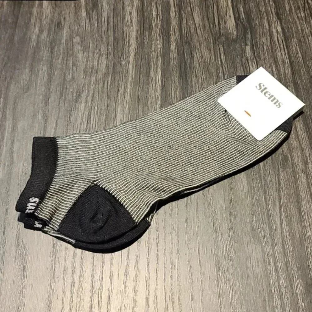 Stems micro striped rib No Show Socks